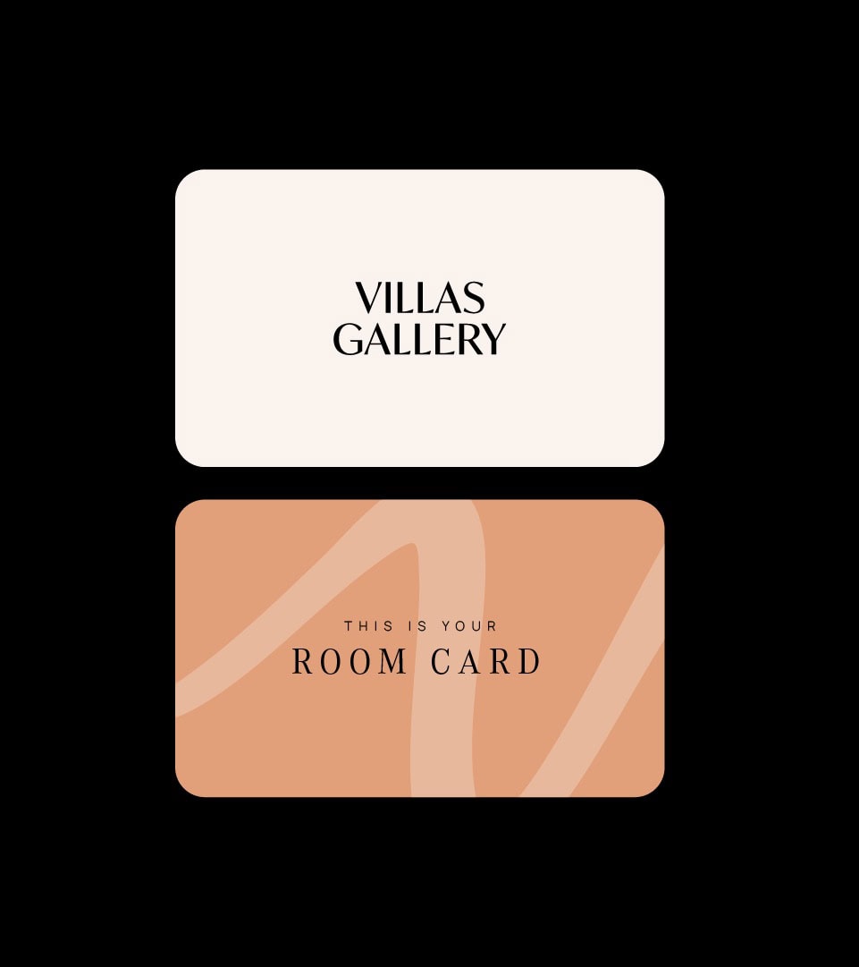 Tarjeta de habitación personalizada para Villas Gallery.